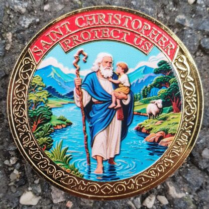 Magnet Saint Christophe – Protection du voyageur (Ø 4 cm)